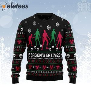 Zoombie Seasons Eatings Ugly Christmas Sweater 1