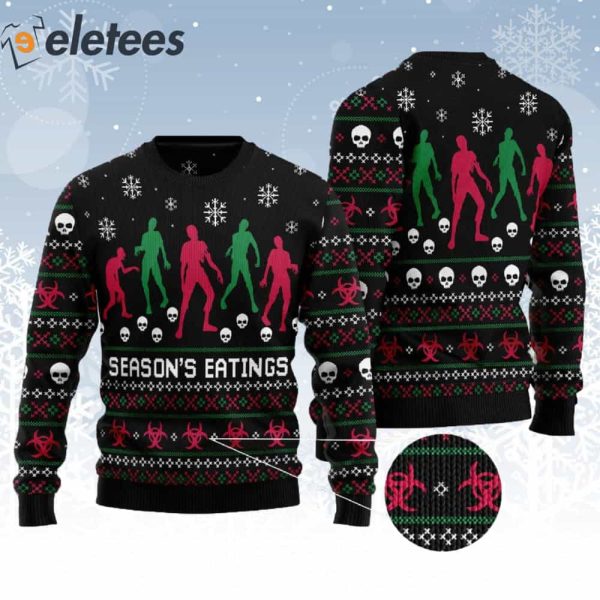 Zoombie Season’s Eatings Ugly Christmas Sweater