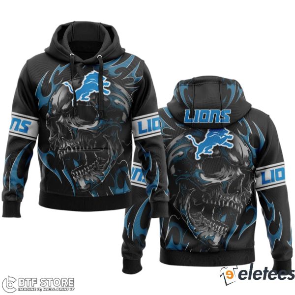 2023 Punisher Skull Detroit Lions 3d Hoodie