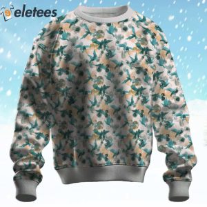 Aerial Watercolor Aviary Ugly Christmas Sweater