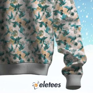 Aerial Watercolor Aviary Ugly Christmas Sweater 3
