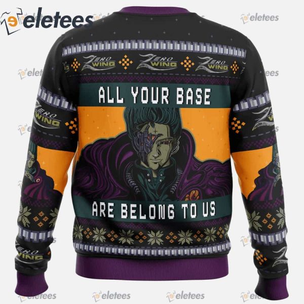 All Your Base Are Belong To Us Zero Wing Ugly Christmas Sweater
