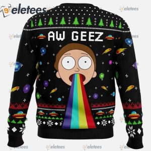 Aw Geez Rick and Morty Ugly Christmas Sweater1