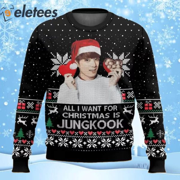 BTS Jungkook All I Want For Christmas Ugly Sweater