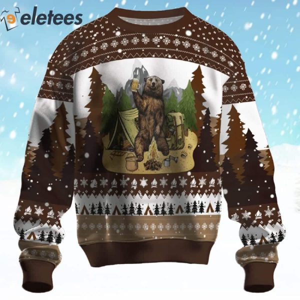 Bear With Beer Ugly Christmas Sweater