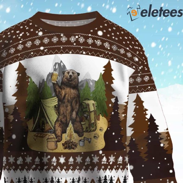 Bear With Beer Ugly Christmas Sweater