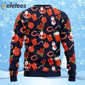 Bears Football Santa Snowman Ugly Christmas Sweater 2