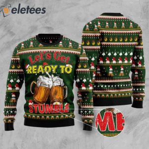Beer Lets Get Ready To Stumble Ugly Christmas Sweater 2