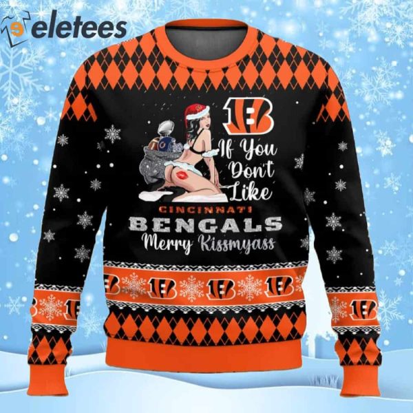 Bengals Football Merry Kissmyass Ugly Christmas Sweater