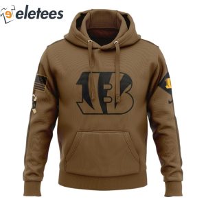 Bengals Salute To Service Veterans Day Brown Hoodie