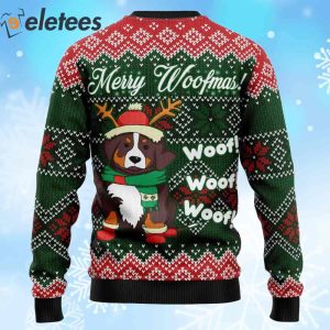 Bernese Mountain Dog Merry Woofmas Ugly Christmas Sweater 2