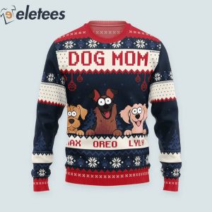 Best Dog Mom Ever Custom Name Ugly Christmas Sweater1