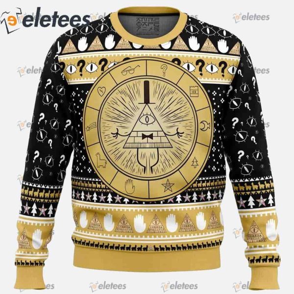 Bill Cipher Gravity Falls Ugly Christmas Sweater