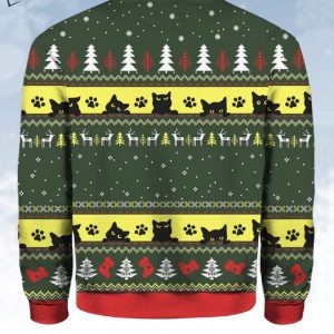 Black Cat Christmas Tree Ugly Christmas Sweater 2