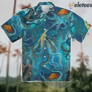 Blue Ocean Octopus Hawaiian Shirt
