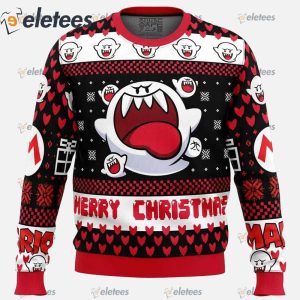 Boo Super Mario Bros Ugly Christmas Sweater