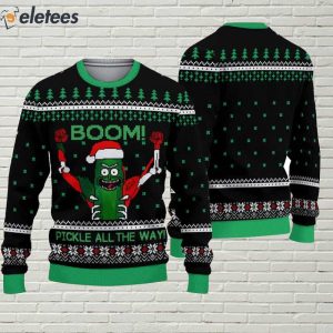 Boom Rick And Morty Pickle Ugly Christmas Sweater 2