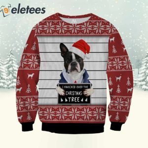 Boston Terrier Knocked Over The Christmas Tree 3D Print Shirt 2