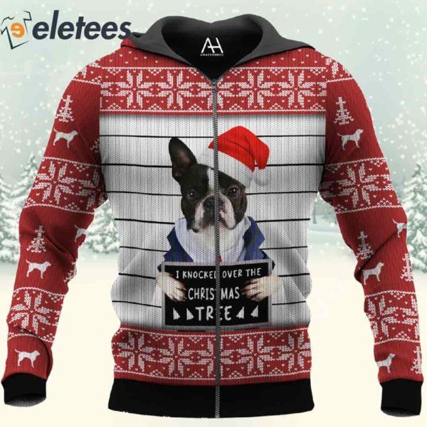 Boston Terrier Knocked Over The Christmas Tree 3D Print Shirt
