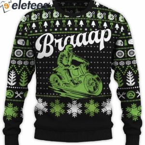 Braaap Cruiser Motorcycle Ugly Christmas Sweater