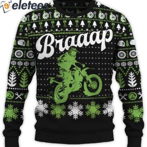 Braaap Dual Sport Motorcycle Ugly Christmas Sweater