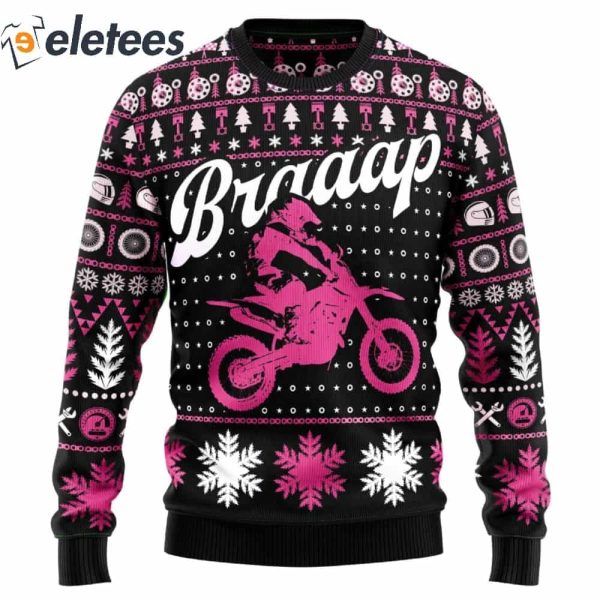 Braaap Moto Pink Version Ugly Christmas Sweater