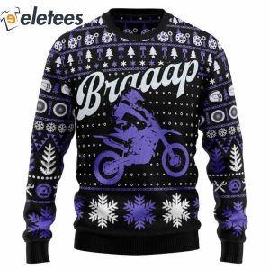 Braaap Moto Purple Version Ugly Christmas Sweater