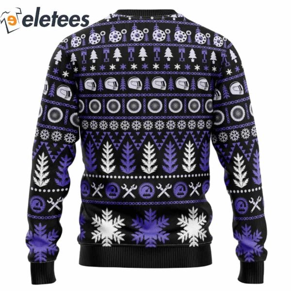 Braaap Moto Purple Version Ugly Christmas Sweater