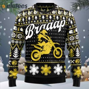 Braaap Moto Yellow Version Ugly Christmas Sweater