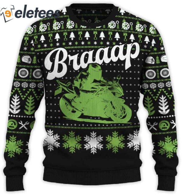 Braaap Ninja Sportbike Christmas Sweater