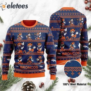 Broncos Mickey Mouse Knitted Ugly Christmas Sweater1