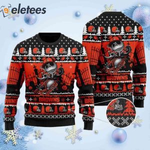 Browns Jack Skellington Halloween Knitted Ugly Christmas Sweater