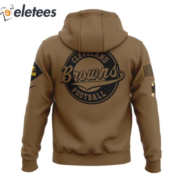 Browns Salute To Service Veterans Day Brown Hoodie