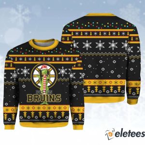 Bruins Funny Grnch Ugly Christmas Sweater 1