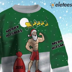 Burly Santa Merry Hitsmas Ugly Christmas Sweater 2