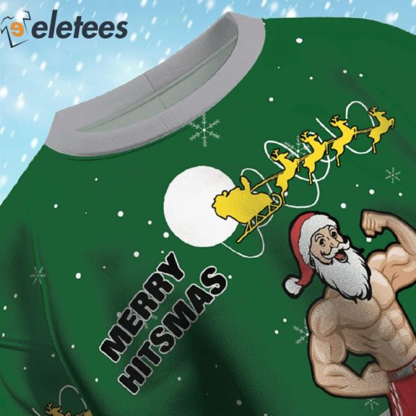 Burly Santa Merry Hitsmas Ugly Christmas Sweater
