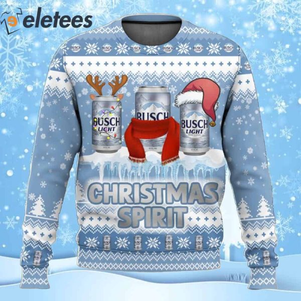 Busch Light Beer Christmas Spirit Ugly Christmas Sweater