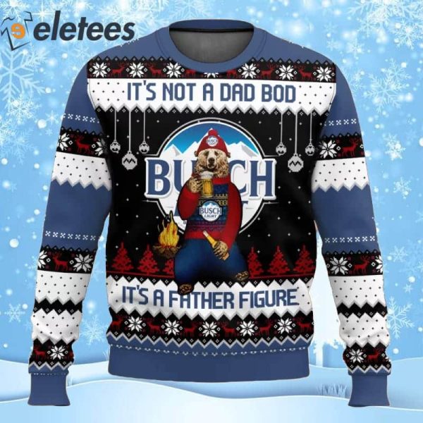 Busch Light Beer It’s Not A Dad Bod It’s A Father Figure Ugly Christmas Sweater