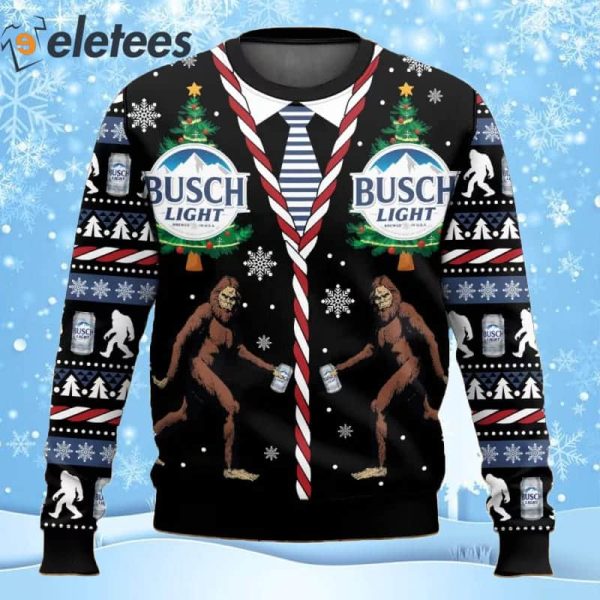 Busch Light Bigfoot Ugly Christmas Sweater