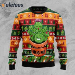 Cactus Hug Me Ugly Christmas Sweater