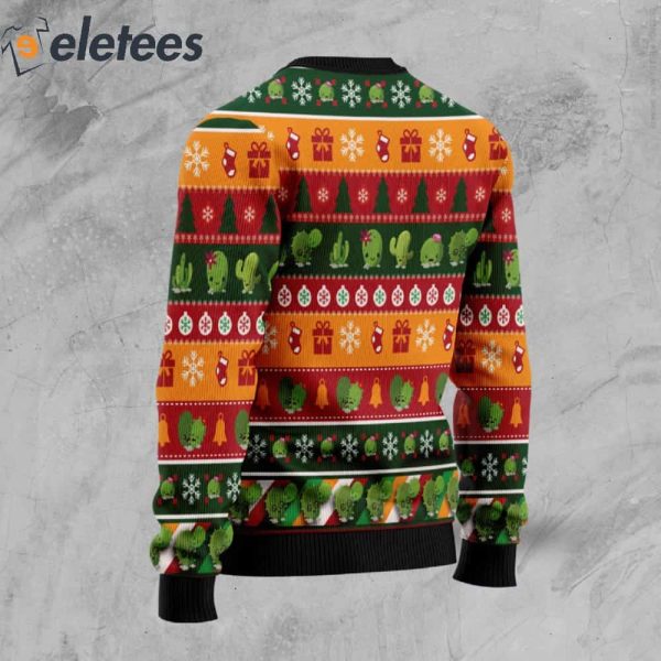 Cactus Hug Me Ugly Christmas Sweater