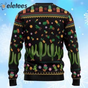 Cactus What the Fucculent Ugly Christmas Sweater 2