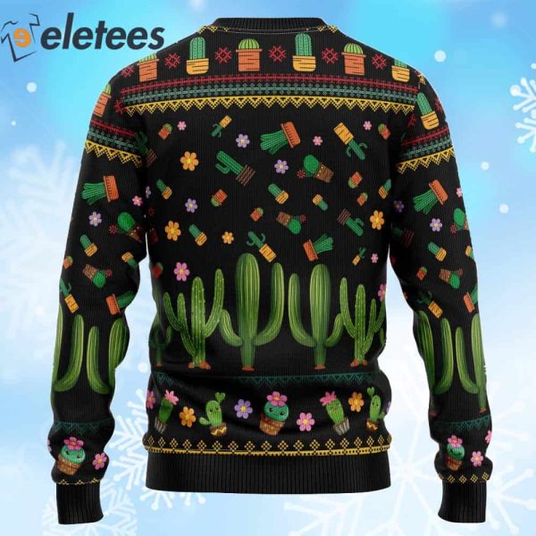 Cactus What the Fucculent Ugly Christmas Sweater