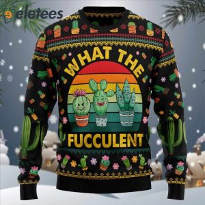 Cactus What the Fucculent Ugly Christmas Sweater