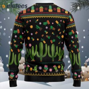 Cactus What the Fucculent Ugly Christmas Sweater1