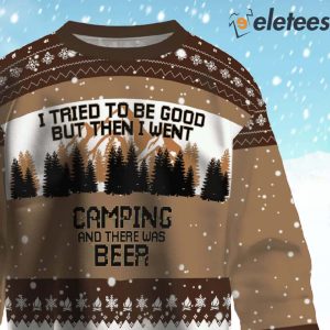 Camping And There Was Beer Ugly Christmas Sweater 2