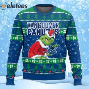 Canucks Hockey Grnch Ugly Christmas Sweater