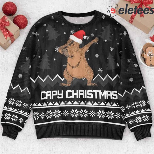 Capybara Capy Christmas Ugly Sweater