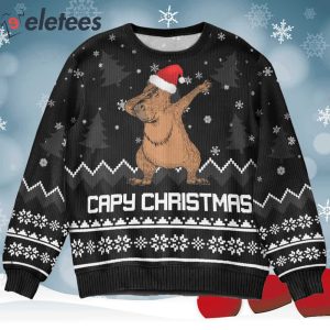 Capybara Capy Christmas Ugly Sweater1