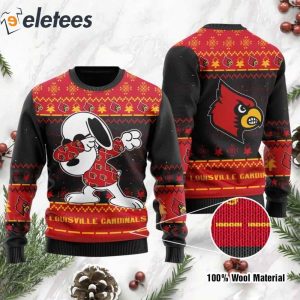 Cardinals Snoopy Dabbing Knitted Ugly Christmas Sweater